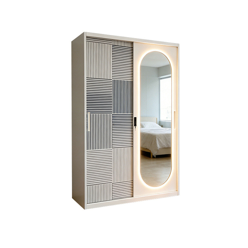 Transfronterizos de venta caliente armario de impresión armario de hierro con cerradura puerta corredera del dormitorio doméstico balcón armario de vestuario para niños