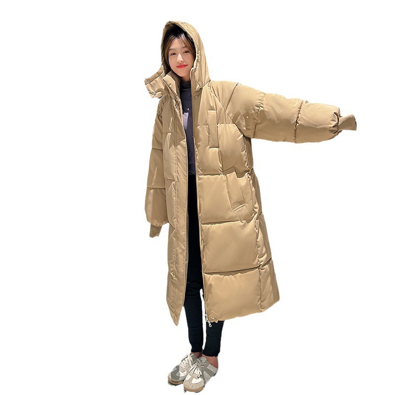 2024 nueva moda de invierno de algodón grueso chaqueta larga suelta chaqueta coreana chaqueta image 5