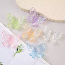 新款巴洛克仿真透明幻彩蝴蝶创意DIY挂件吊坠装饰饰品配件批发材