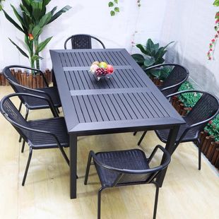 Outdoor Tables and Chairs, Courtyard Complete Set with Umbrella, Open-Air Terrace, Garden Leisure Indoor and Outdoor Chairs, Small Coffee Table, Balcony Rattan Chair