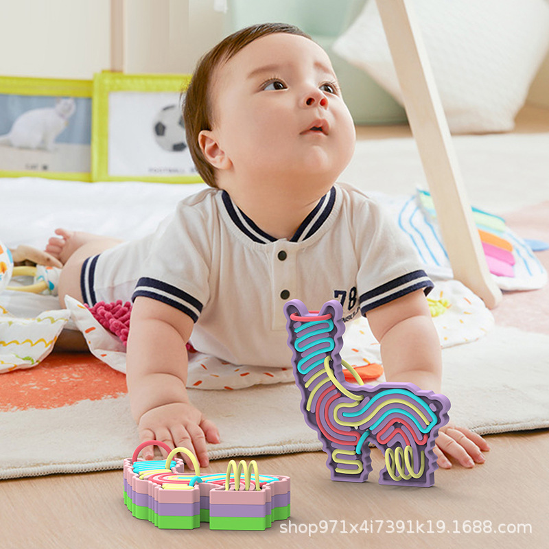 Amazon Hot Sale Silicone Puzzle Niños Desprimir Alpaca Sensory Board Silicone Grado Alimentos Sin BPA