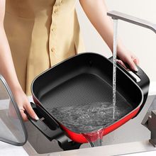电炒锅电煮锅长方形电火锅家用韩式多功能电热锅爆炒一体电蒸锅