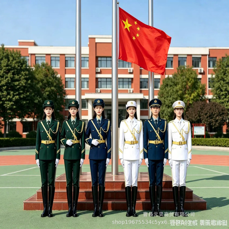 In-Stock Flag Guard Uniforms for High School and Primary School Honor Guard Bands, Military Drum Bands, Flag Bearers, and Flag-Raising Ceremony Attire