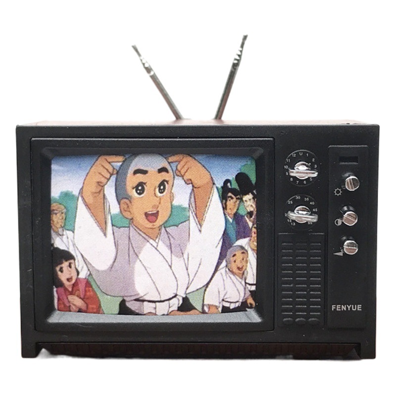 1:12 casa de muñecas ob11 mini modelo sala de estar escena accesorios comida y accesorios de juego retro anticuado TV en miniatura