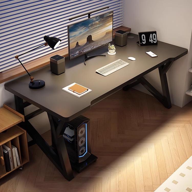 Mesa de computadora para dos personas Mesa de deportes electrónicos Mesa de escritorio doméstica Mesa de oficina Mesa de barra larga lado a lado Mesa de trabajo de pareja de dormitorio