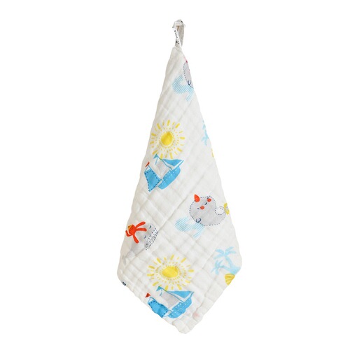 Baby gauze square towel, pure cotton absorbent baby saliva towel, infant face towel, six-layer cotton high-density small square towel