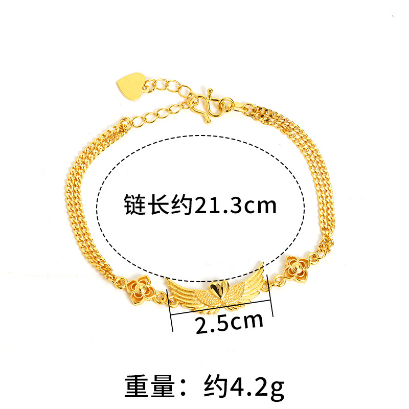 Vietnam oro águila alas pulsera de los hombres y las mujeres alas amor durante mucho tiempo no se desvanece en vivo caliente Fábrica de la joyería al por mayor