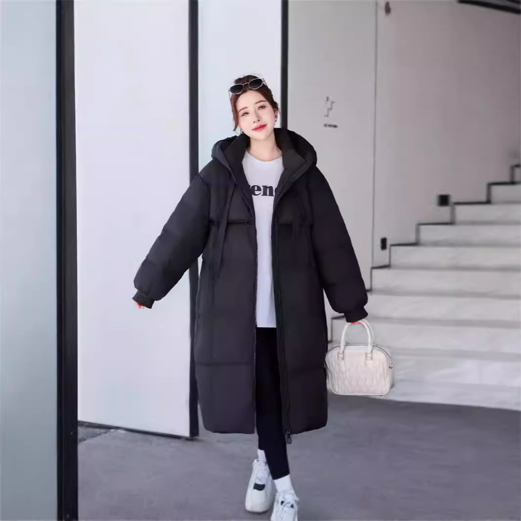 Capa de algodón de pluma para mujeres 2024 nuevo tipo de moda de algodón alargado de estilo de invierno para mujeres con chaqueta de algodón cálida