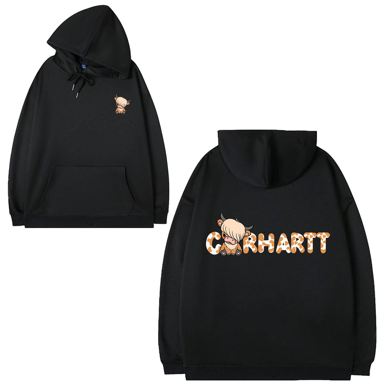 Amazon Women's Highland Milk Cow Carhartt Letters Hoodie Women European and American terry hoodie in stock Amazon Women's Highland Milk Cow Carhartt Letters Hoodie Women European and American terry hoodie in stock