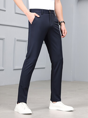 Men's Slim Fit Stretch Casual Pants with Multiple Pockets