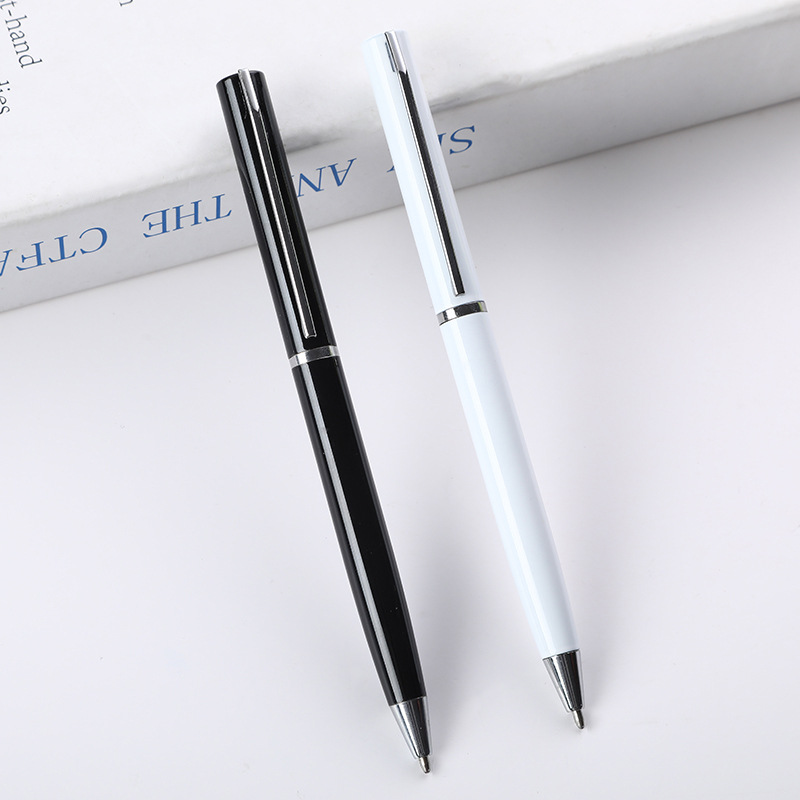 En stock bolígrafo de hotel pluma fina pluma de firma de metal regalo de negocios letras Logotipo de alta gama de publicidad pluma de metal
