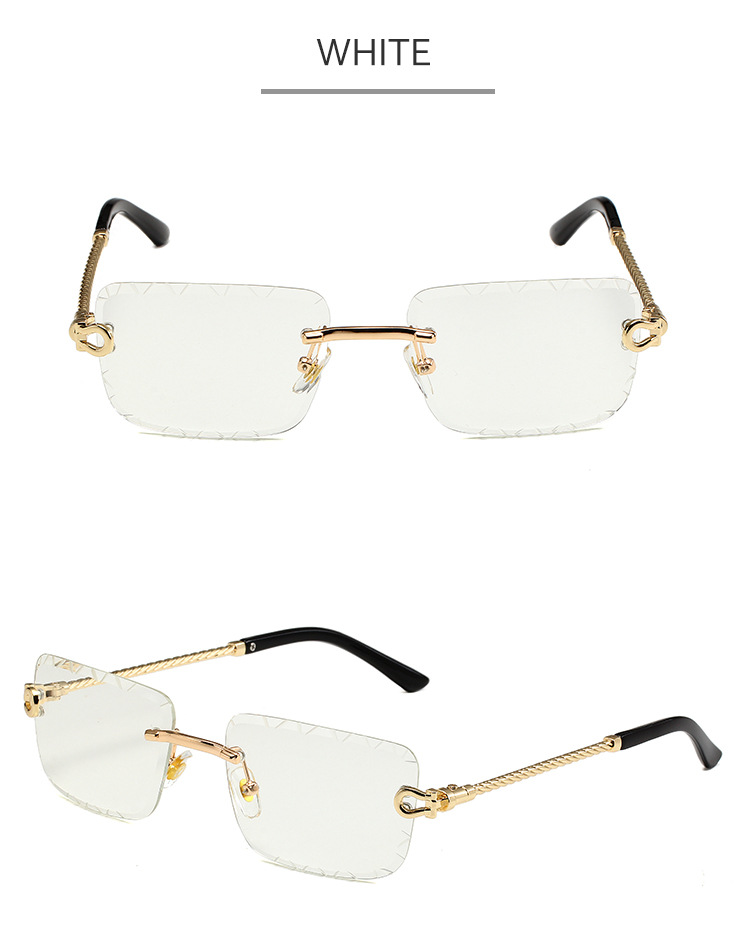 45g Weight Frameless Glasses Structure Sunglasses Classification PC, UV400 Protection Lens Material Polygon Glasses Style Outdoor, Daily Occasion Solid Color Pattern Unisex Gender Casual, Simple Style Style Casual Simple Style Solid Color PC UV400 Protection Polygon Frameless Women's Sunglasses 13