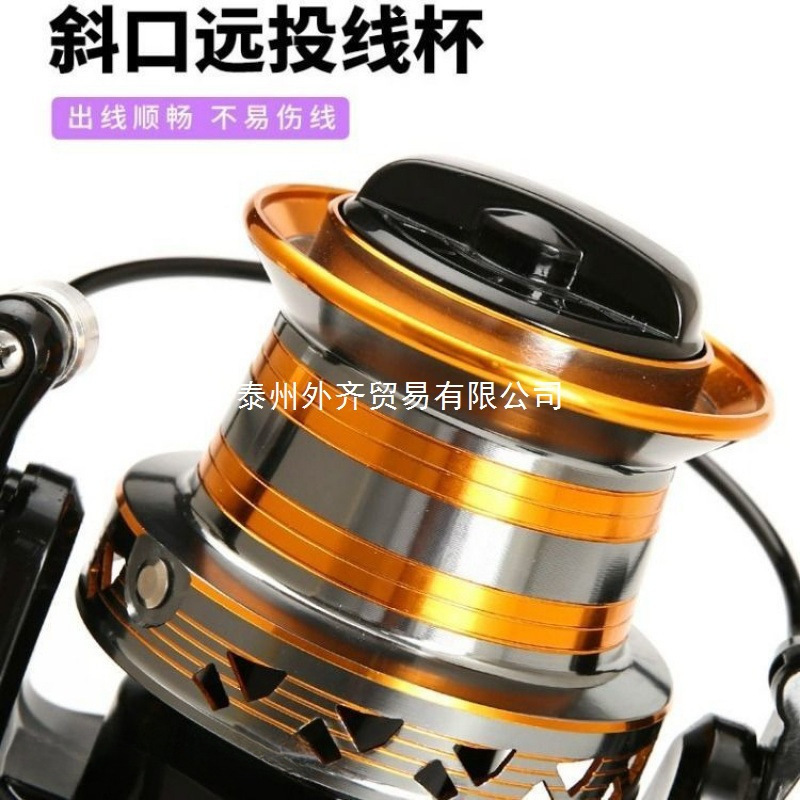 全金属线杯鱼线轮渔线轮9000-12000型斜口远投锚鱼轮便携小型加厚|undefined