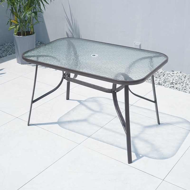 Mesa al aire libre y silla Silla de ratán silla con paraguas tres o cinco piezas conjunto patio balcón acampar al aire libre té ocio respaldo combinación de mesa y silla