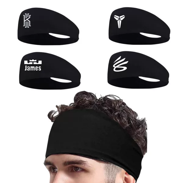 Basketball Star Kobe Irving James Sports High Elastic Headband Yoga Sweatband Running Fitness Headband Ice Silk
