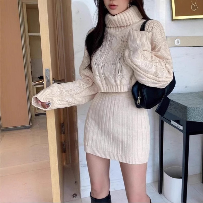 26 Styles of Spring Fashion High-Neck Cable Knit Sweaters for Petite Women, Bodycon Skirts, and Women's Knitwear