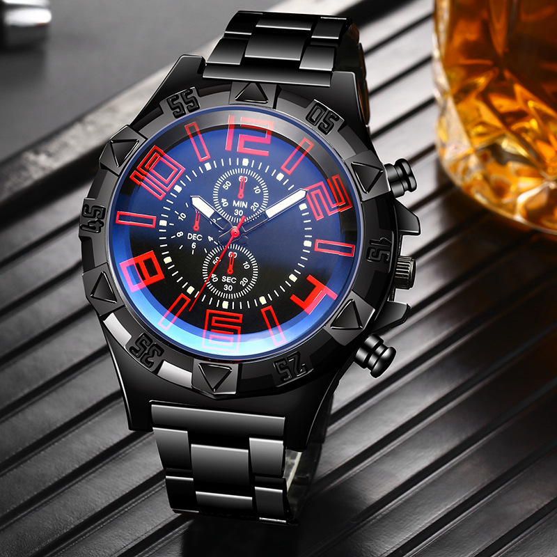 Daily Occasion Quartz Movement Sports Geometric Horseshoe Buckle Quartz Men's Watches