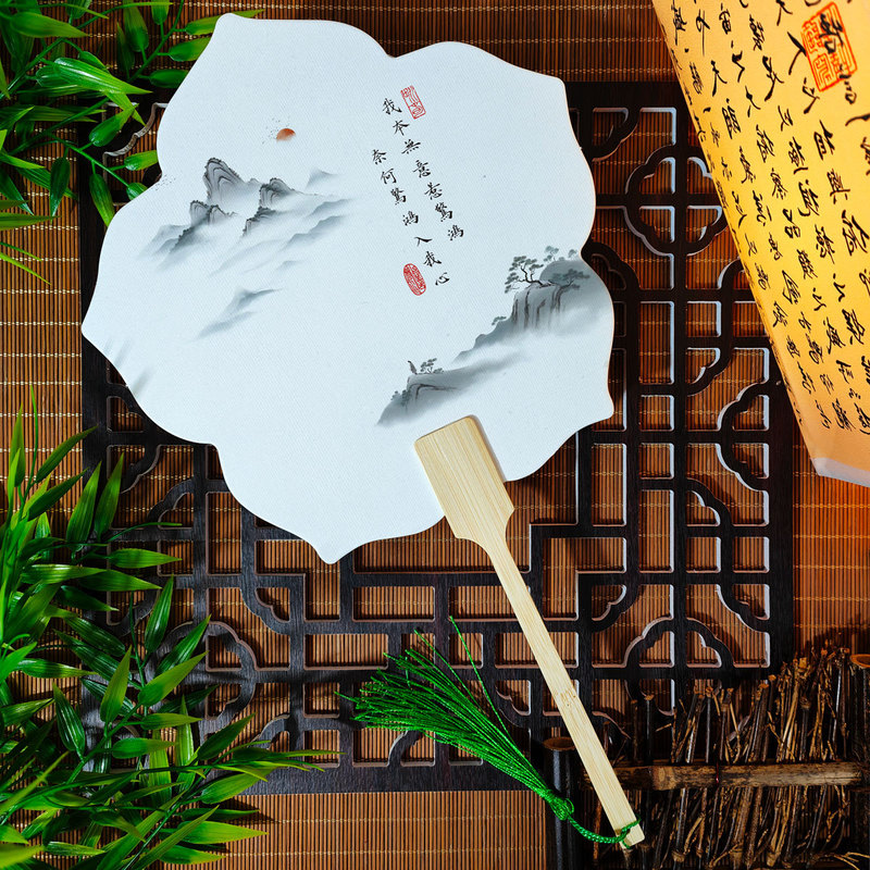 宣紙団扇環境保護カード扇風機来図制作印刷観光スポット会社活動広告扇風機卸売り|undefined