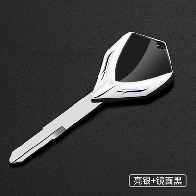 Motorcycle metal key blank suitable for Suzuki GSX250R/GSX250R-A DL250/DL250-A GW (Motorcycle Key) - bright-silver-mirror-black-lm-01