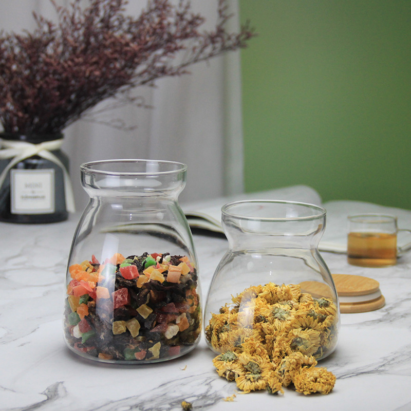 Botella de condimento de estilo japonés cocina frasco de almacenamiento de alimentos frasco cuadrado de vidrio sellado frasco de almacenamiento de granos de café doméstico con cuchara de madera