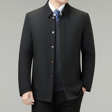 高端名牌男装轻商务休闲爸爸羽绒服外套中老年经典保暖羽绒夹克衫
