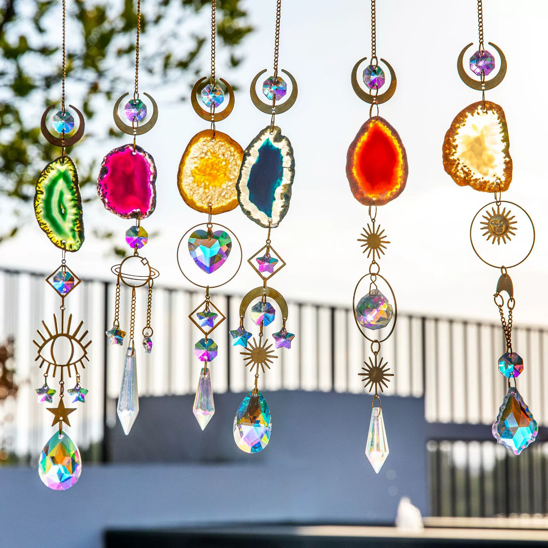 Fashion Crystal Rainbow Manufacturing Hanging Window Car Pendant display picture 4