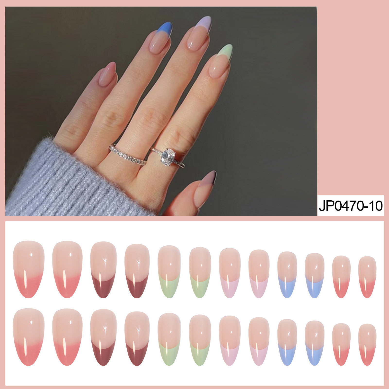 French wear manicure, rainbow manicure,...