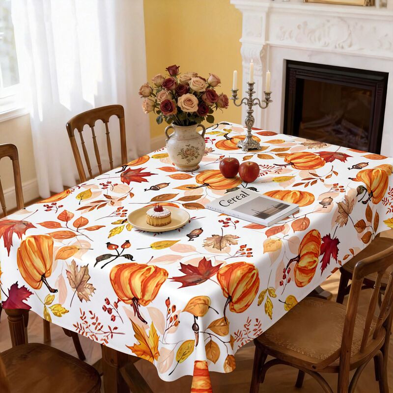 2026 Thanksgiving Tablecloth Autumn Pumpkin Exquisite Polyester Printed Tablecloth Oil-Proof and Stain-Resistant Holiday Decorative Tablecloth 2026 Thanksgiving Tablecloth Autumn Pumpkin Exquisite Polyester Printed Tablecloth Oil-Proof and Stain-Resistant Holiday Decorative Tablecloth