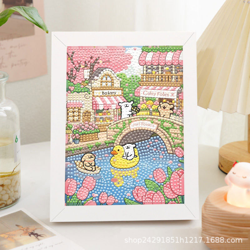 Diamante nuevo lápiz de dibujos animados pequeño nuevo pegatino diy puzzle manual regalo de cumpleaños para niños estudiantes