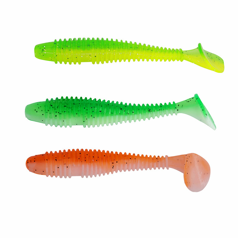 Shallow diving Paddle Tail Lures 6 Colors Soft Plastic Baits Bass Trout Saltwater Sea Fishing Lure