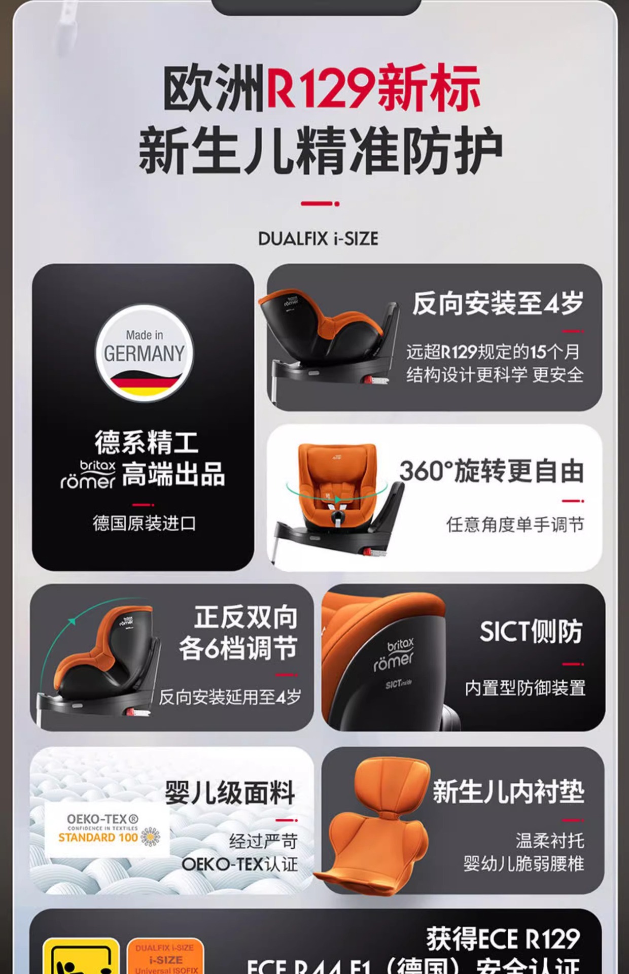 Car safety seat child seat isize double-sided knight Pro360 rotating car newborn 0-4 years old