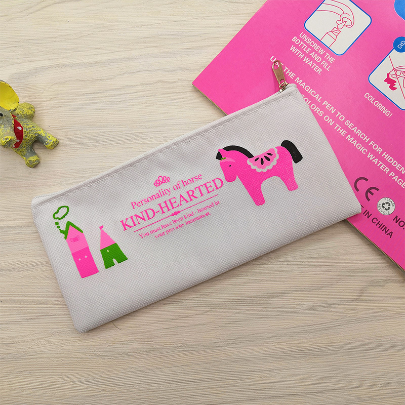 Bolsa de lápiz creativa de caricatura coreana encantadora bolsa de cambio de cremallera de Oxford bolsas de papelería bolsas de lápiz de papelería