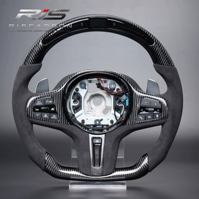 Suitable for Bmw g Carbon Fiber Suede Led Heated Vibrating Detachable Steering Wheel G20G30G05G01G22 (Steering wheel) - g-series-assembly-with-vibration-heating-acc-off-hand-led