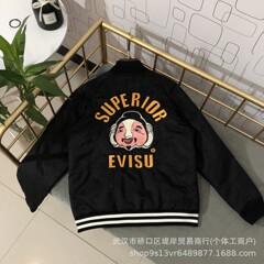 高バージョン秋冬EVISU福神メンズ胸前刺繍バック大仏頭ジャケット野球服綿服外x 20