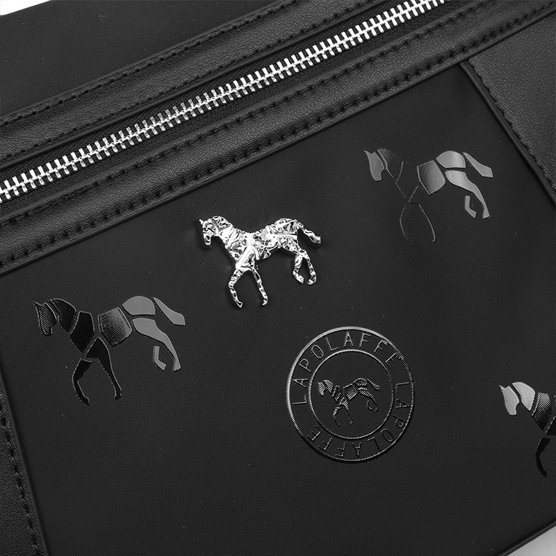 Casual bolso de tela de nylon impresión negra alta mochila multipropósito cremallera estilo de negocios LP7240#