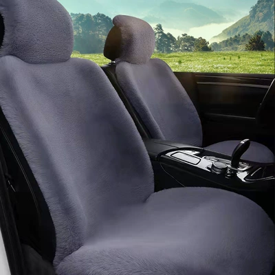 Seat cushion, seat cover | Thickeneded Car Cushion - imitation-rabbit-fur-gray-car-alone