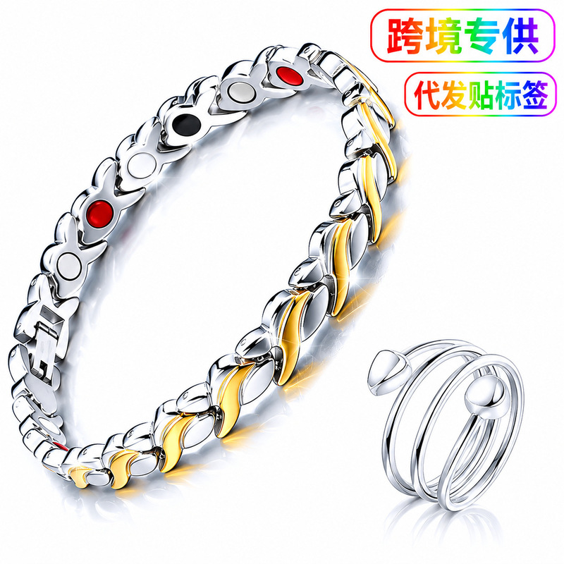 Cross-Border Hot-Selling Antique Red Copper Magnetic Therapy Bracelet, Retro Fashion Small Fish Magnetic Bracelet, Couple Style, Detachable, Wholesale Cross-Border Hot-Selling Antique Red Copper Magnetic Therapy Bracelet, Retro Fashion Small Fish Magnetic Bracelet, Couple Style, Detachable, Wholesale