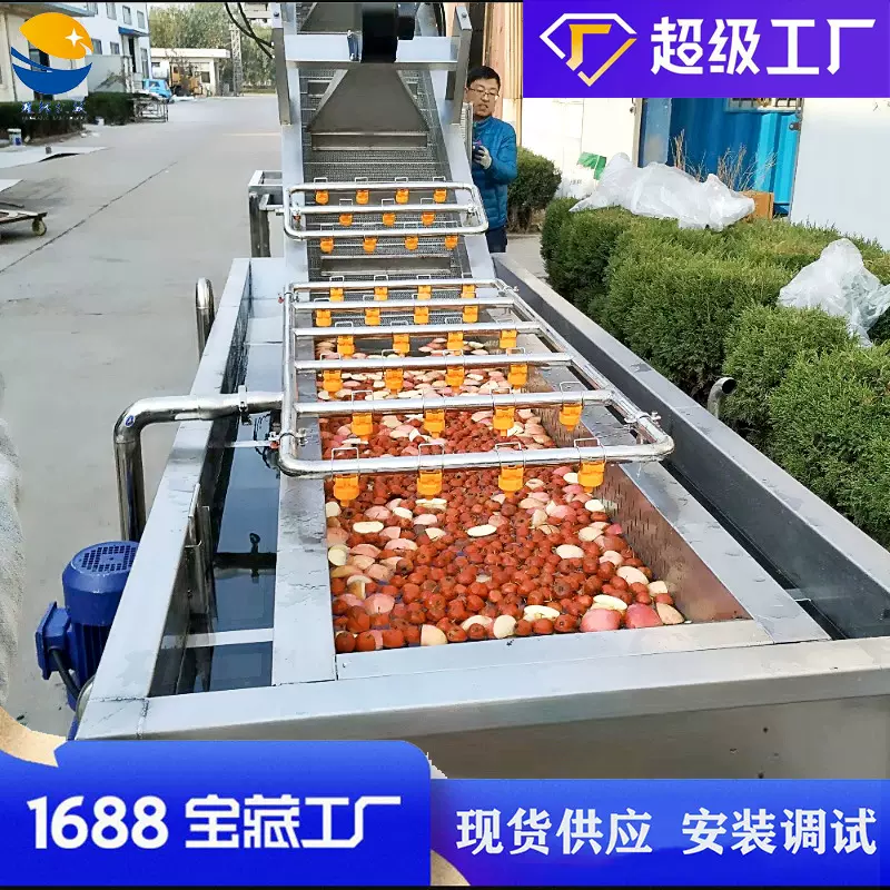 水果草莓气泡清洗机 车厘子樱桃蓝莓清洗设备 枇杷果洗果机