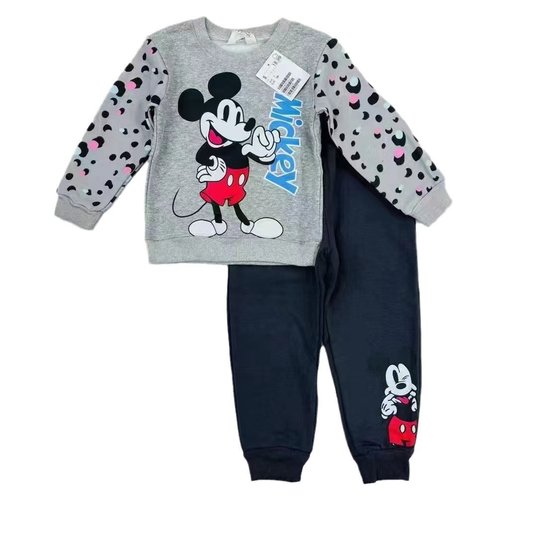 Comercio exterior transfronterizo patpat otoño y invierno de Europa y los Estados Unidos 2024 nuevos pantalones para niños y niñas lindos conjuntos de dibujos animados al por mayor