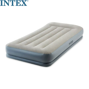 Односпальный надувной матрас INTEX с встроенным электронасосом утеплённый
