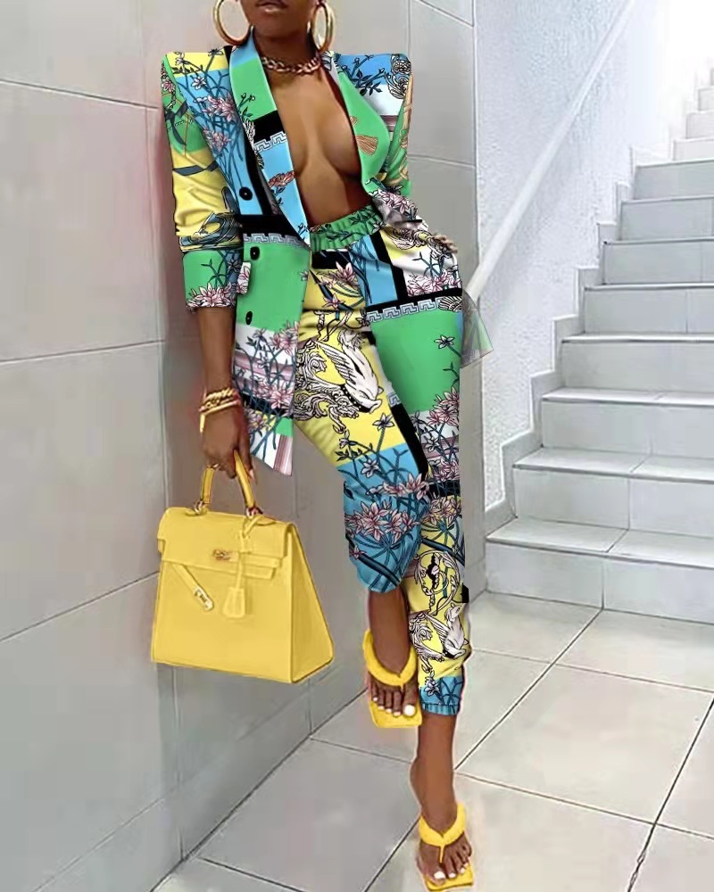 Women's Long Sleeve Blazers Printing Fashion Printing Tie Dye Leopard display picture 1