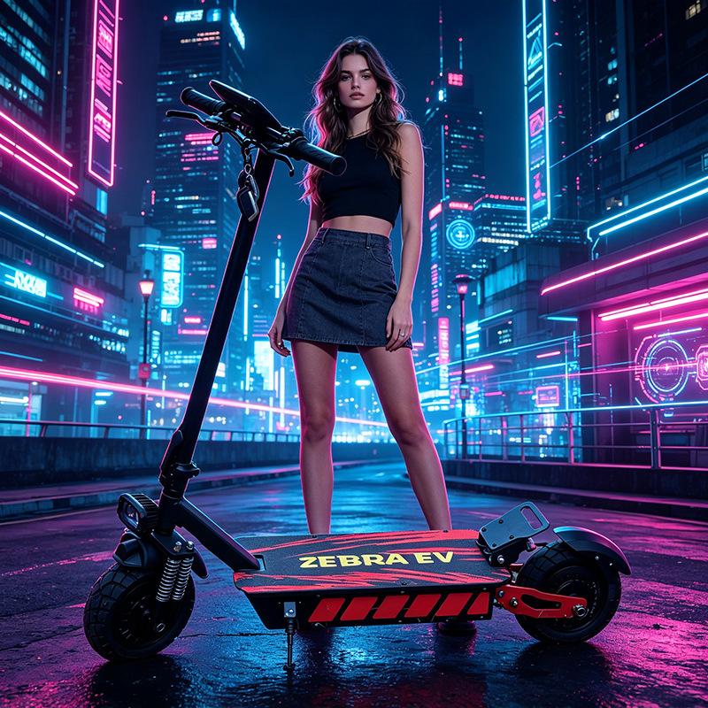 New Dual-Drive Folding Off-Road 10inch High-Power Small Electric Scooter for Adults, Youth, and College Students