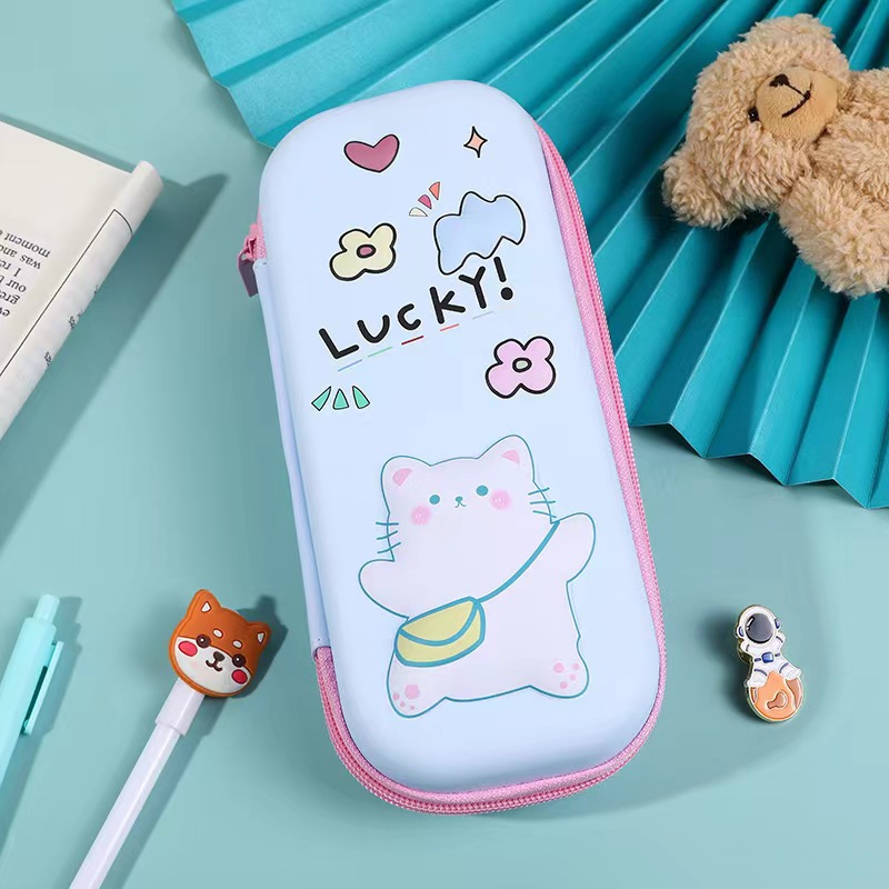 Caja de papelería de dibujos animados, niños lindos, estudiantes, niños y niñas, bolsa de papelería, caja de lápices de gran capacidad, bolsa de lápices tridimensional al por mayor