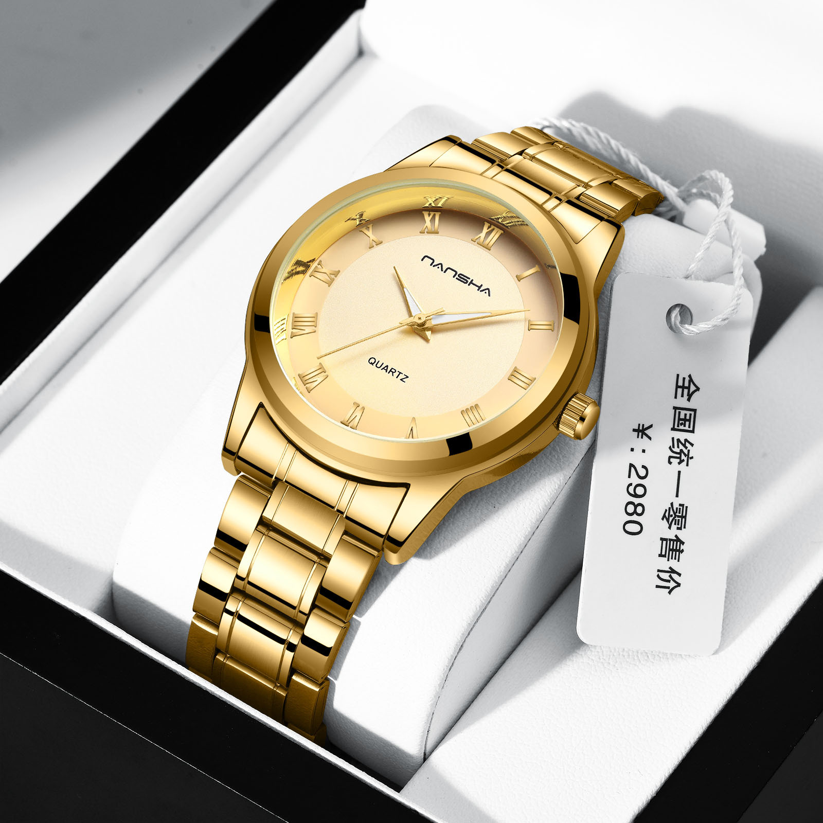 Nansha full gold watch new quartz watch...