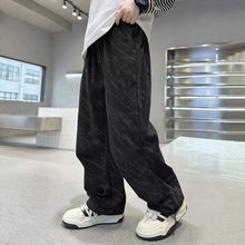 男童裤子秋冬款2024新款休闲运动冬装加绒加厚灯芯绒冬季大童长裤