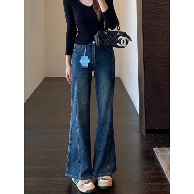 Perfect Fit! High-Waisted, Leg-Lengthening, Slimming Straight-Leg Flared Jeans for Women, Spring/Summer 2026 New Model H030825