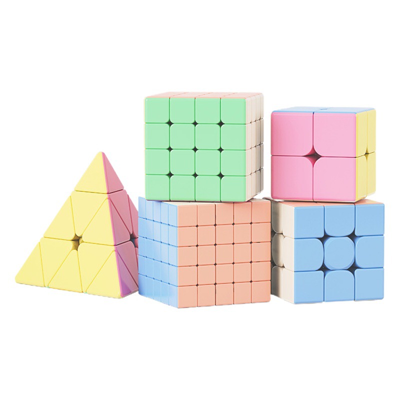 Colorido macaron Cubo de Rubik color real dos tres cuatro cinco niños educación temprana inteligencia juguetes Venta caliente suministro al por mayor