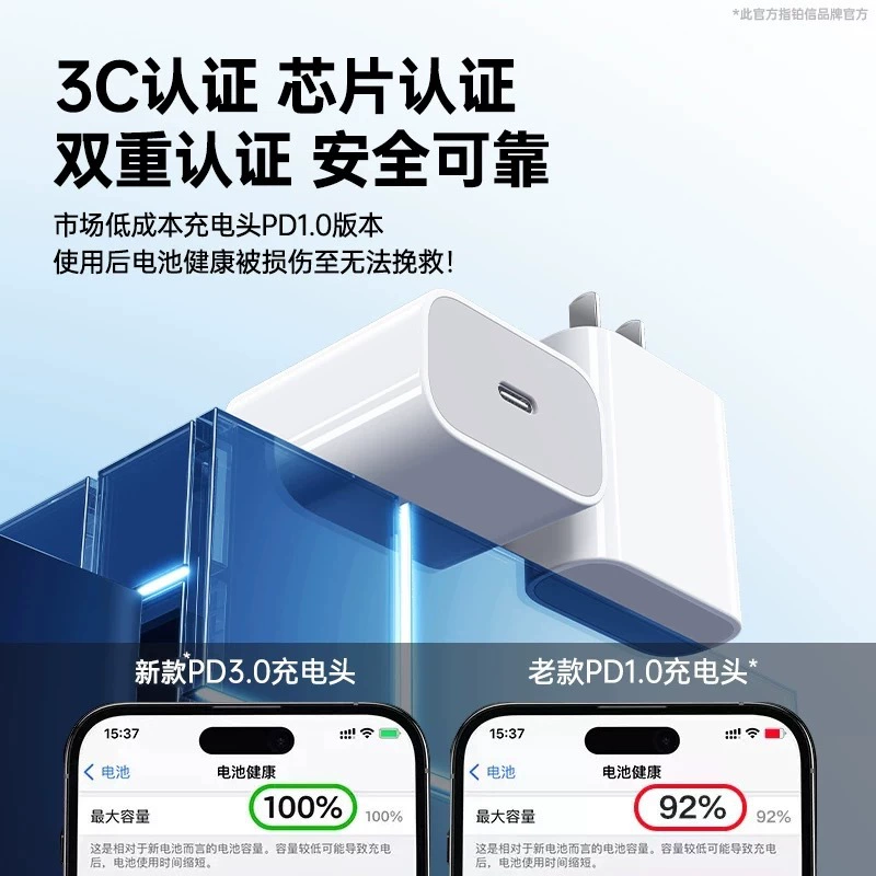 PD30W подходит для зарядного устройства Apple iPhone16, головка зарядки 20W быстрая зарядка набор гремение азота галлия 3c сертифицированная вилка
