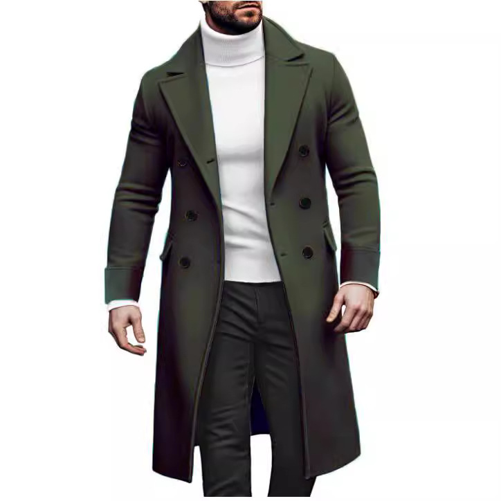Men's Clothing new woolen long coat men double breasted jacket_voghion.com