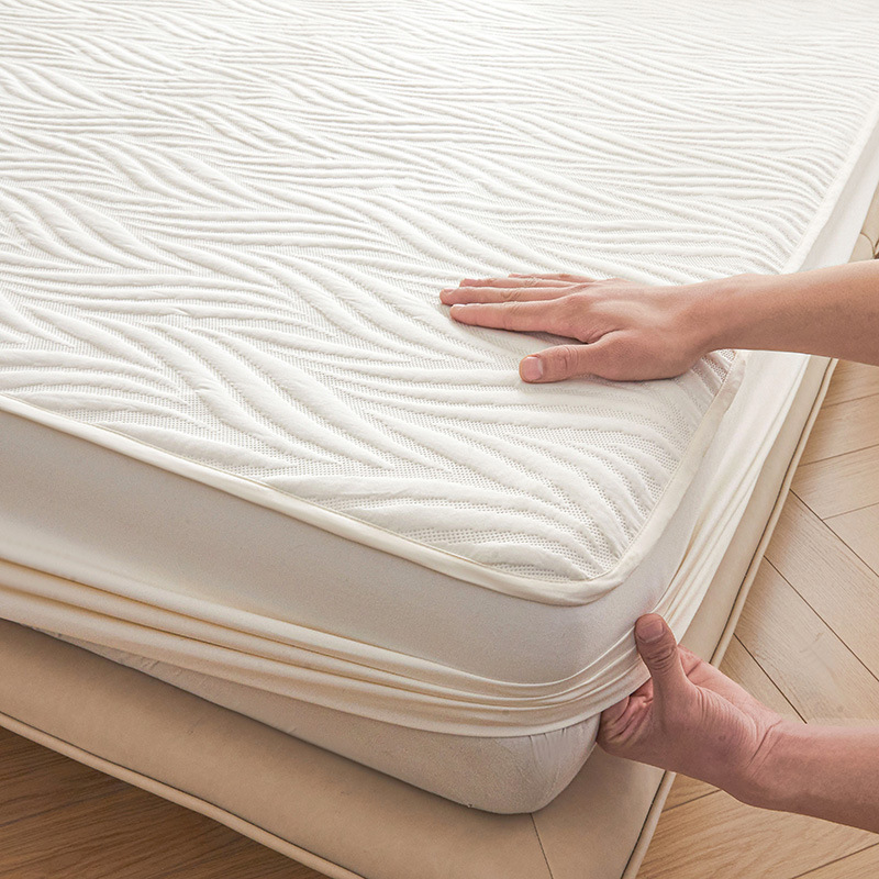 Class a Raw Cotton Waterproof Fitted Sheet, Urine and Dirt Barrier, Machine Washable Simmons Mattress Protector, All-Inclusive Dustproof Bed Cover